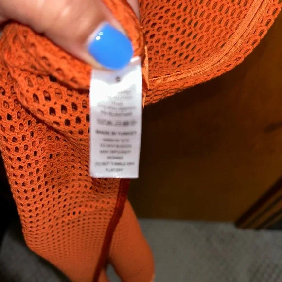 My Beachy Side Gold Flame Orange Mesh Dress Sleeveless Coverup - Picture 4 of 8